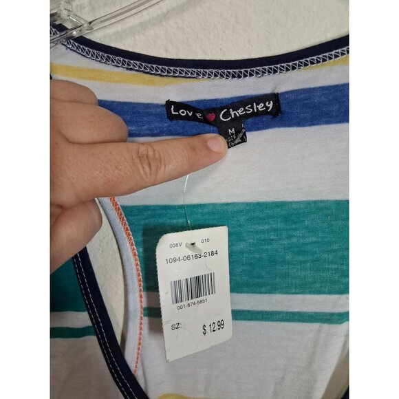 NWT Love Chelsey Dress Summer Casual Striped Beach Coverup High Low Size Medium - Picture 5 of 6